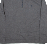 NAUTICA Womens Sweatshirt Grey 1/4 Zip XL