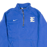 NIKE Mens Sweatshirt Blue 1/4 Zip S