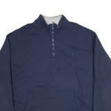 CHAMPION Mens Sweatshirt Blue 1/4 Zip 2XL