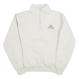 CHAMPION Hood College Mens Sweatshirt Grey 1/4 Zip 80s USA M