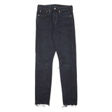 LEVI'S 501S Jeans Distressed Womens Black Skinny Straight W27 L32