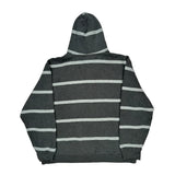 Tommy Hilfiger Striped Hoodie - XL Gray Cotton Blend