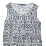 COMMA Womens Printed Top Grey Sleeveless Geometric UK 10