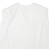Womens Blouse White V-Neck Long Sleeve L