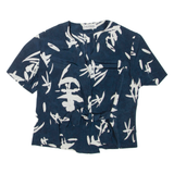 WEINBERG PARIS Womens Printed Blouse Blue V-Neck M