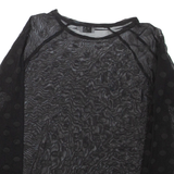VRS WOMAN Sheer Womens Top Black 3/4 Sleeve Spotted S