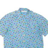 SOLANGE MONDOR Womens Printed Shirt Blue Collared Spotted L
