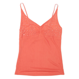 Womens Camisole Vest Orange V-Neck Sleeveless M