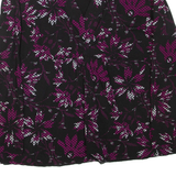 BIAGGINI Womens Printed Top Black V-Neck Long Sleeve Floral XL