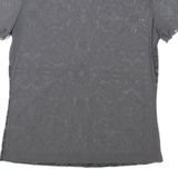 Sheer Womens Printed Top Grey Floral M