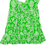 ZARA Womens Printed Top Green V-Neck Sleeveless Paisley M