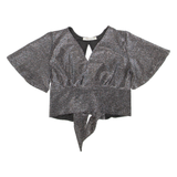 TERRANOVA Womens Cropped Blouse Silver S