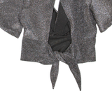 TERRANOVA Womens Cropped Blouse Silver S