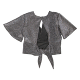 TERRANOVA Womens Cropped Blouse Silver S