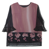 Womens Printed Top Pink 3/4 Sleeve Floral XL