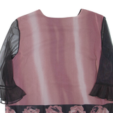 Womens Printed Top Pink 3/4 Sleeve Floral XL