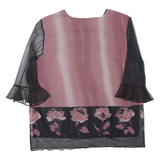 Womens Printed Top Pink 3/4 Sleeve Floral XL