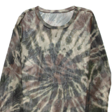 ZARA Sheer Womens Printed Top Green Long Sleeve M