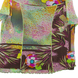 Womens Printed Top Green Crazy Pattern L