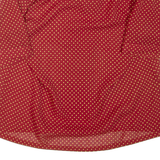 Womens Printed Blouse Red Collared Spotted L