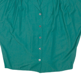 LINEA V Womens Blouse Green Collared L