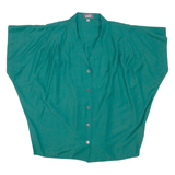LINEA V Womens Blouse Green Collared L
