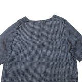 Womens Printed Top Blue V-Neck Spotted 3XL