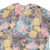 Womens Printed Top Grey Floral 2XL