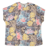 Womens Printed Top Grey Floral 2XL