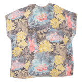 Womens Printed Top Grey Floral 2XL