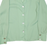 KELLER ERNESTINE Womens Blouse Green Collared Long Sleeve L