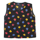 Womens Printed Top Black Sleeveless Floral XL