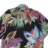 Womens Printed Shirt Black Collared Floral 2XL