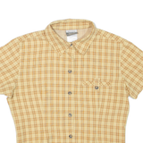 JACK WOLFSKIN Womens Printed Shirt Yellow Collared Check UK 12
