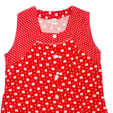 Womens Printed Top Red Sleeveless Spotted L