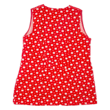 Womens Printed Top Red Sleeveless Spotted L