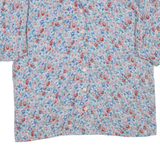 Womens Printed Top Blue V-Neck Floral UK 14