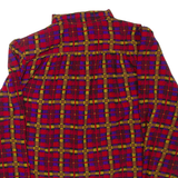 PIER BE Womens Printed Shirt Red Collared Long Sleeve Check UK 14