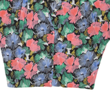 Womens Printed Top Black Collared Viscose Floral XL