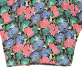 Womens Printed Top Black Collared Viscose Floral XL