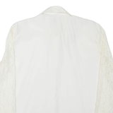 Lace Womens Shirt White Collared Long Sleeve XL