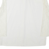 Lace Womens Shirt White Collared Long Sleeve XL
