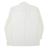 Lace Womens Shirt White Collared Long Sleeve XL