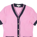 CAROLINA PEDRONI Womens Blouse Pink V-Neck M