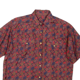 Womens Printed Shirt Red Collared L