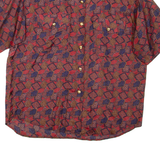 Womens Printed Shirt Red Collared L