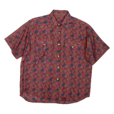 Womens Printed Shirt Red Collared L