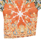 MARGITTES Womens Printed Top Orange Crazy Pattern L