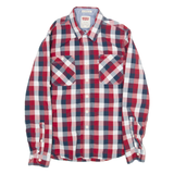 LEVI'S Slim Fit Mens Shirt Red Gingham Long Sleeve S