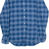 TOMMY HILFIGER Regular Fit Mens Shirt Blue Gingham Long Sleeve M